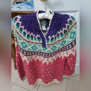 Beautiful quality hand knit sweater, large